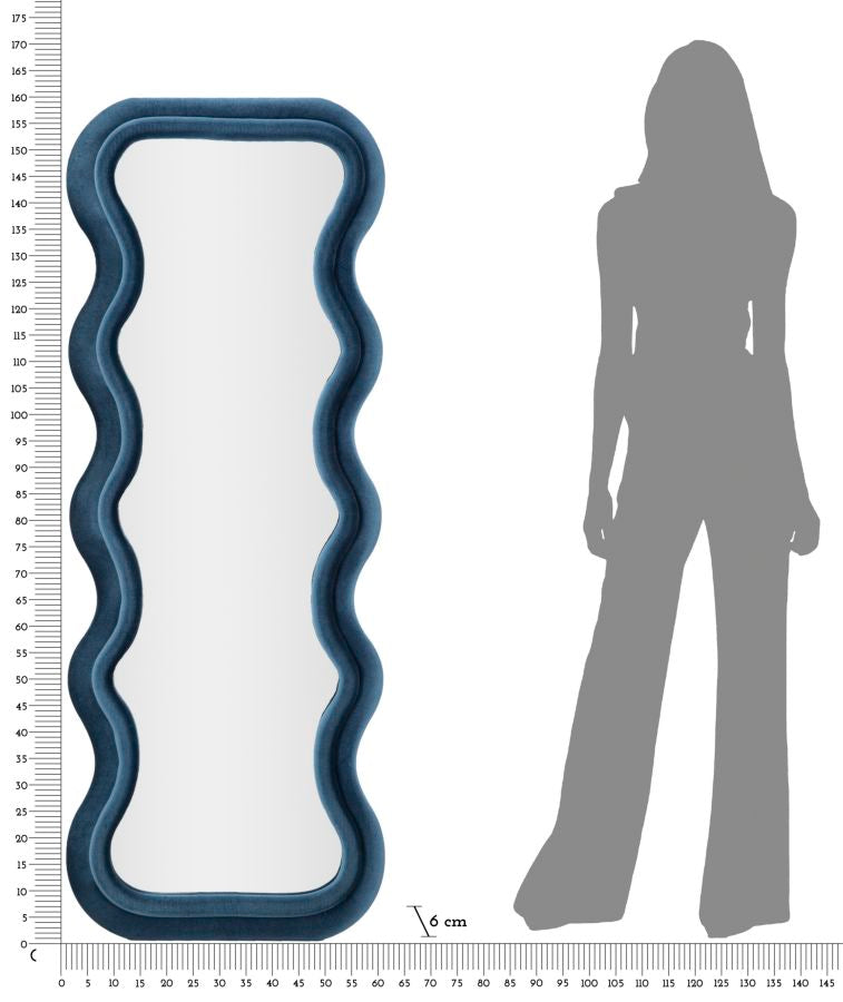 Wandspiegel Emily Blau 160 cm