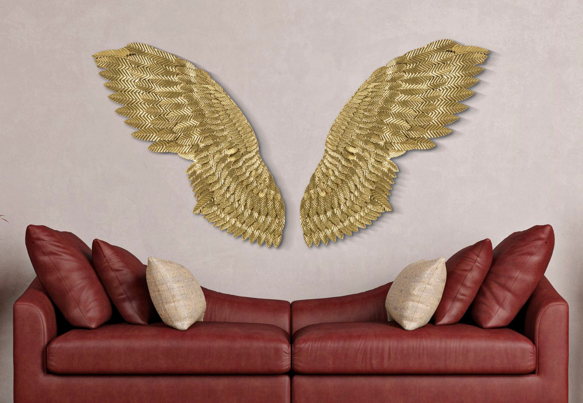 Wandpaneel Flügel Gold 146 cm – Wanddeko
