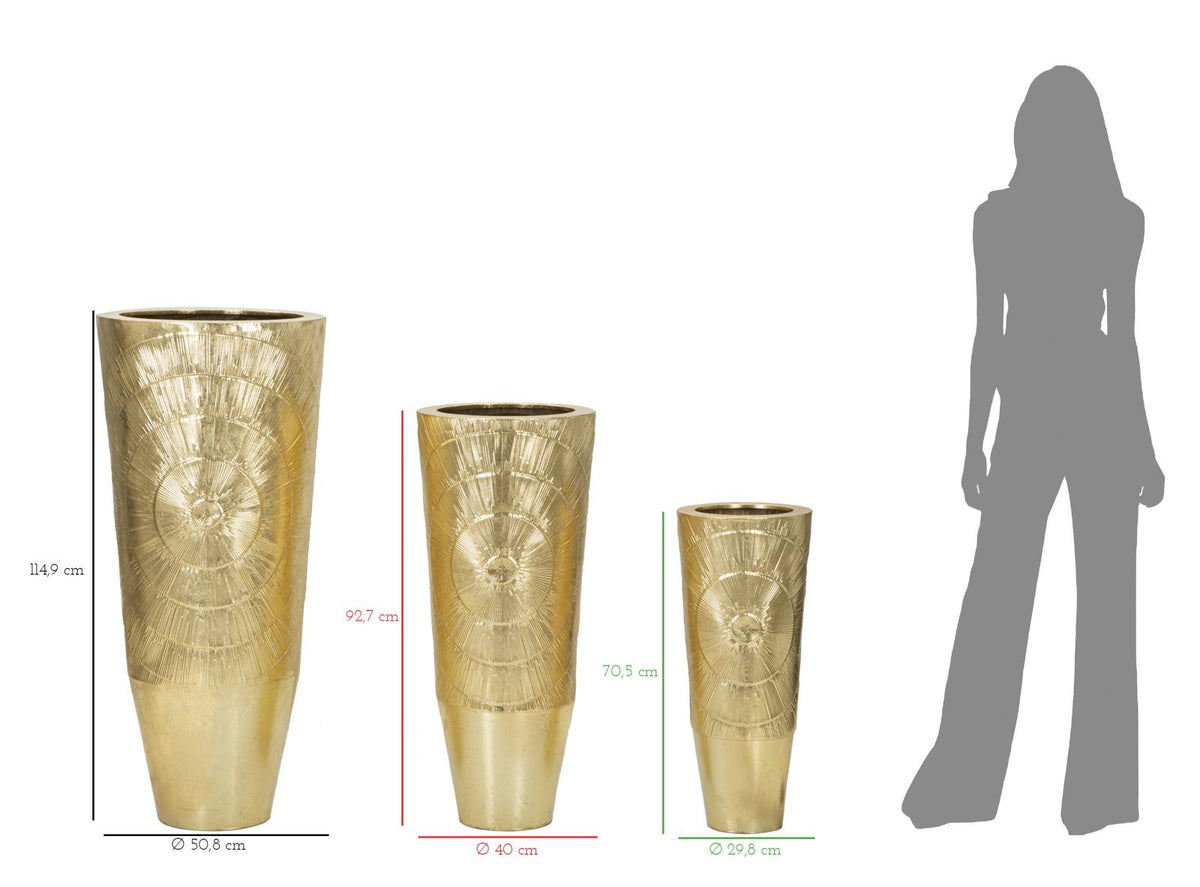 Bodenvase Goldely Gold 3er Set 114,9 cm