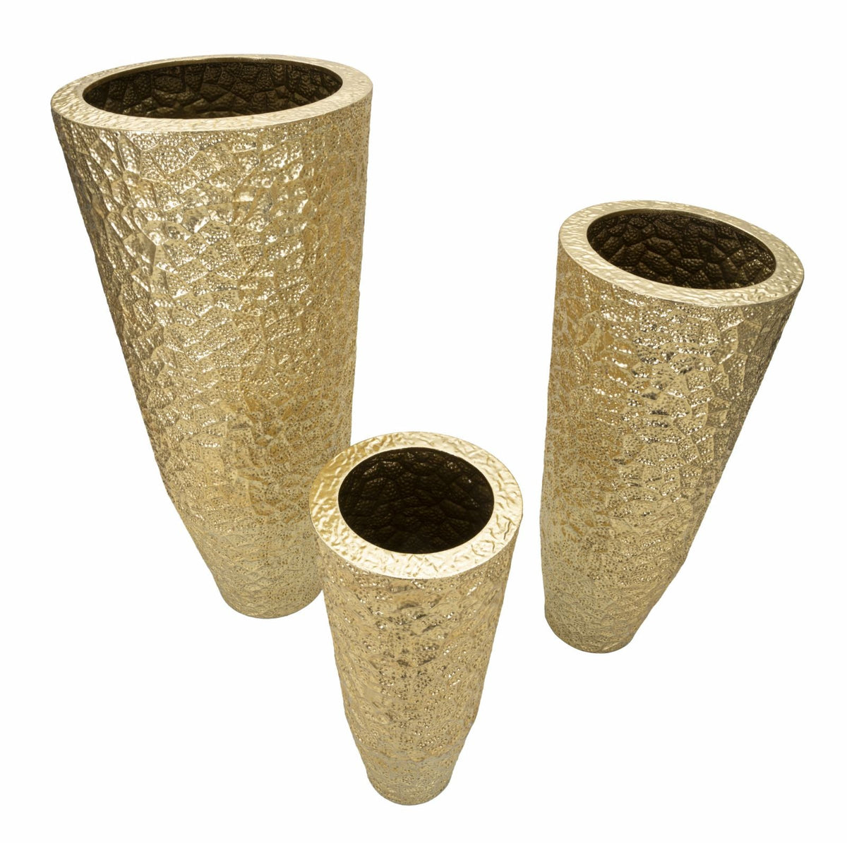 Bodenvase Glasy Gold 3er Set 114,9 cm