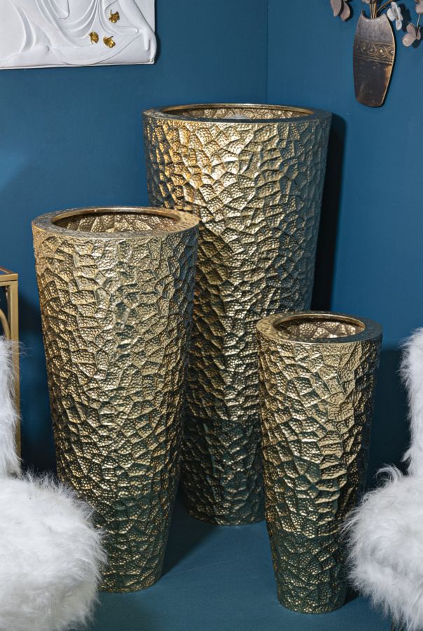 Bodenvase Glasy Gold 3er Set 114,9 cm