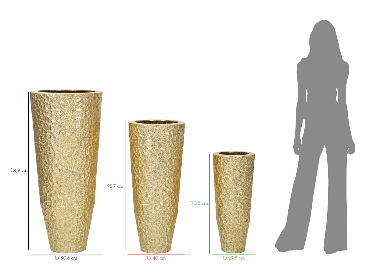 Bodenvase Glasy Gold 3er Set 114,9 cm