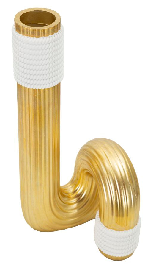 Blumenvase Bann Gold Weiß 30,5 cm – Dekovase