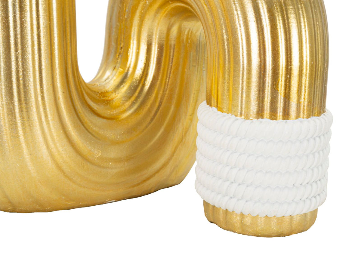 Blumenvase Bann Gold Weiß 30,5 cm – Dekovase