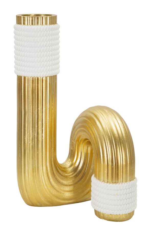 Blumenvase Bann Gold Weiß 25 cm – Dekovase