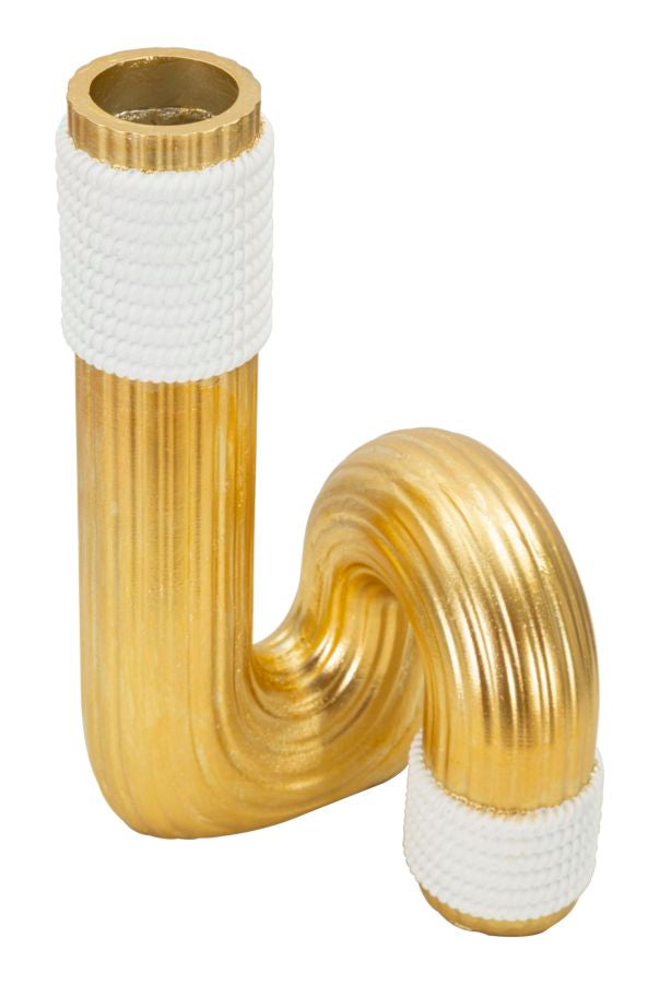 Blumenvase Bann Gold Weiß 25 cm – Dekovase