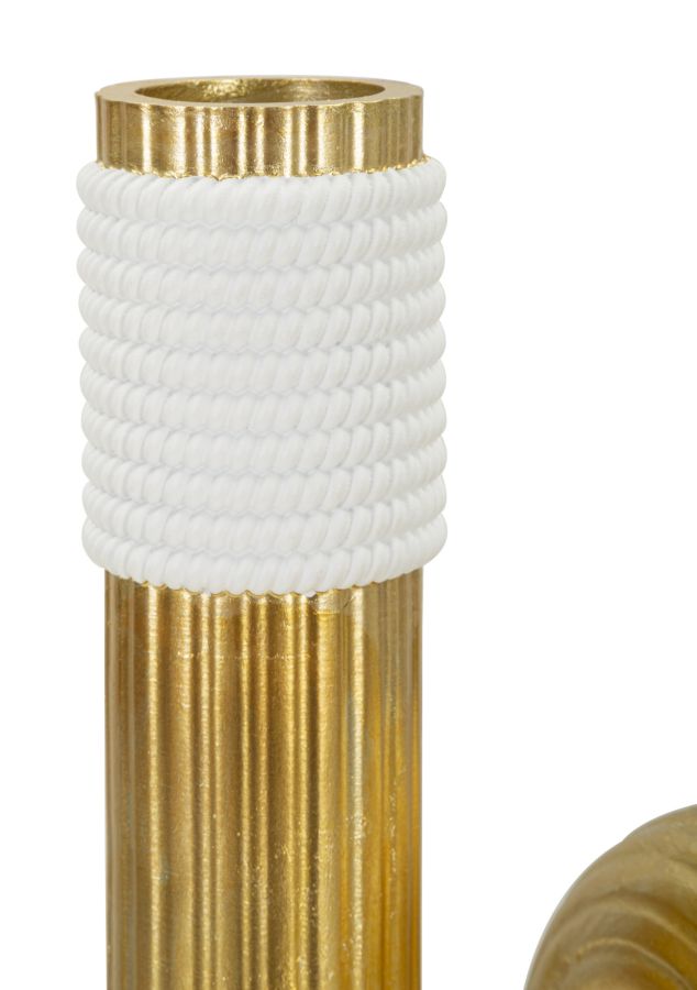 Blumenvase Bann Gold Weiß 25 cm – Dekovase