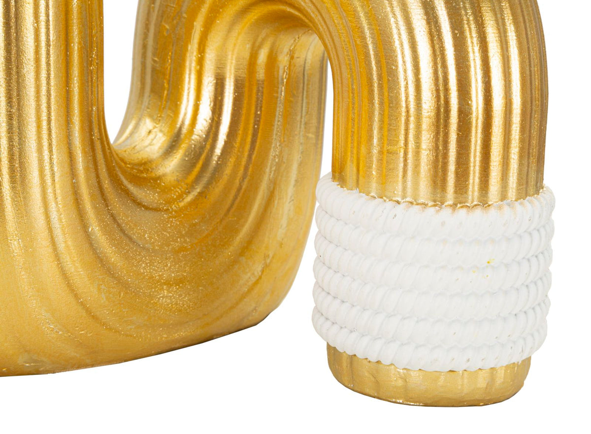 Blumenvase Bann Gold Weiß 25 cm – Dekovase