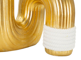 Blumenvase Bann Gold Weiß 25 cm – Dekovase