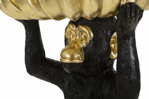 Affe Deko Gold mit Bananenblatt – Dekofigur