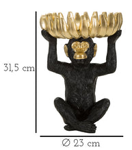 Affe Deko Gold mit Bananenblatt – Dekofigur