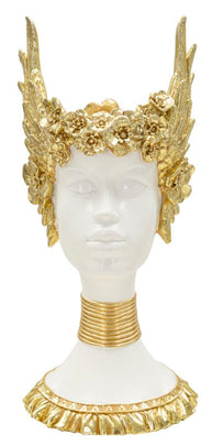 Athena Büste Weiß Gold 38 cm – Antike Skulptur