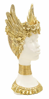 Athena Büste Weiß Gold 38 cm – Antike Skulptur