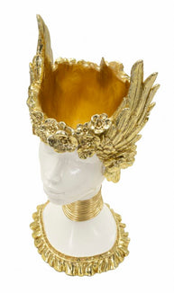 Athena Büste Weiß Gold 38 cm – Antike Skulptur