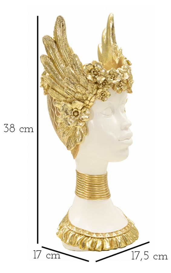 Athena Büste Weiß Gold 38 cm – Antike Skulptur