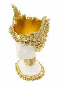 Athena Büste Weiß Gold 32 cm – Antike Skulptur