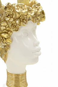 Athena Büste Weiß Gold 32 cm – Antike Skulptur
