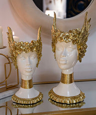 Athena Büste Weiß Gold 32 cm – Antike Skulptur