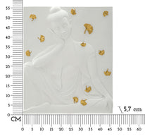 Wandpaneel Buddha Weiß Gold – Wanddeko