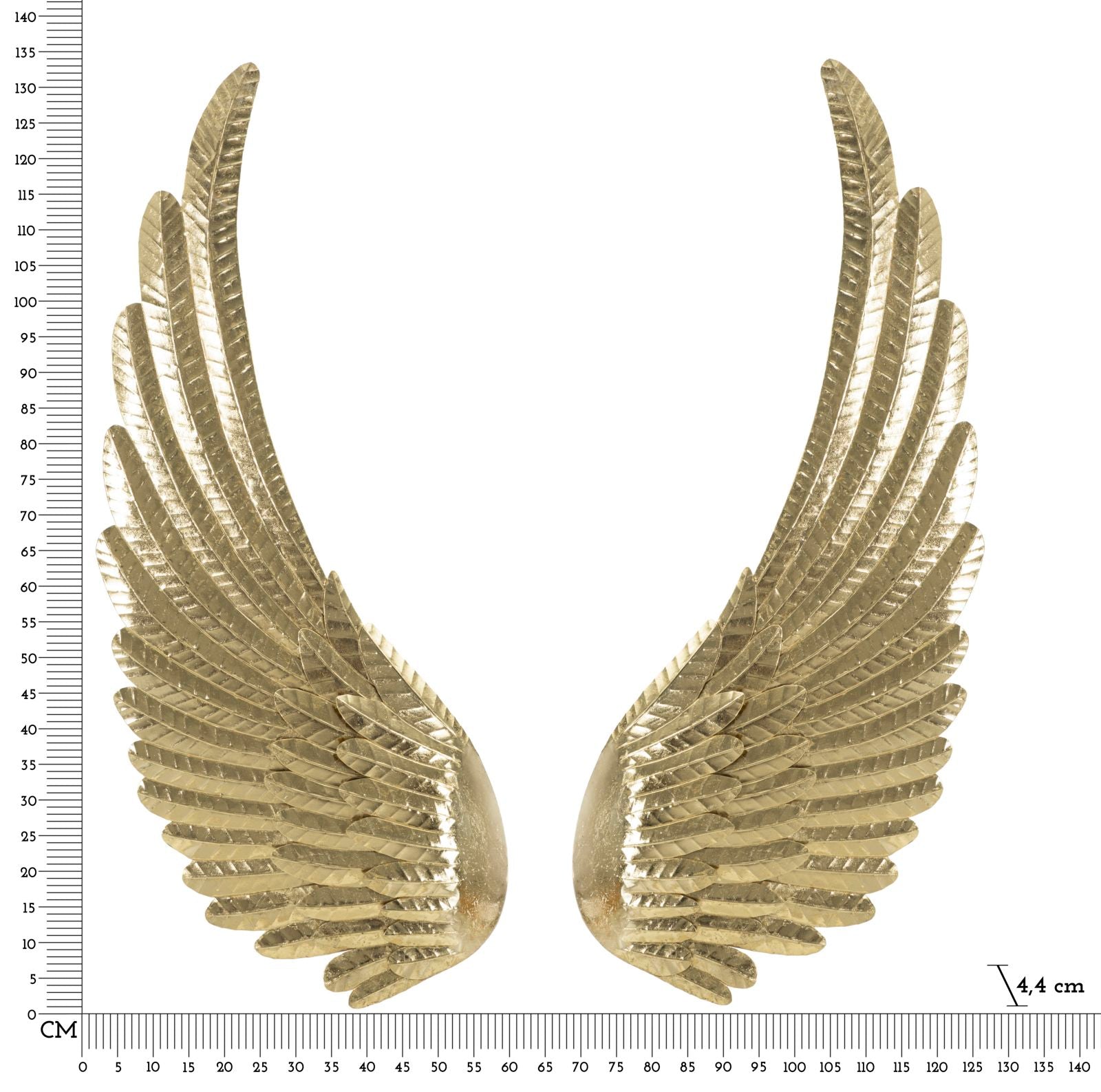 Flügel Gold Set 60 cm – 3D Wandbild Metall