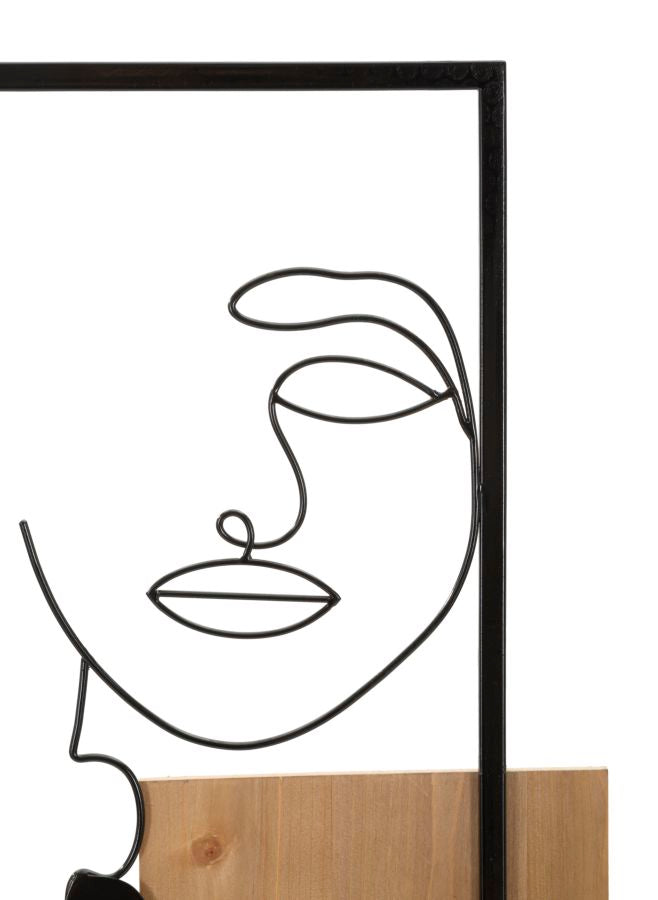 Wandpaneel Frauengesicht Schwarz Braun 90 cm – Wanddeko