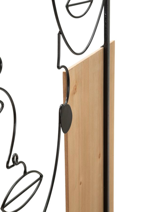 Wandpaneel Frauengesicht Schwarz Braun 90 cm – Wanddeko