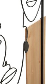 Wandpaneel Frauengesicht Schwarz Braun 90 cm – Wanddeko