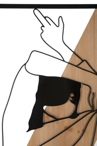 Wandpaneel Frau Strip Schwarz Braun 50×90 cm A – Wanddeko