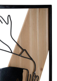 Wandpaneel Frau Strip Schwarz Braun 50×90 cm A – Wanddeko