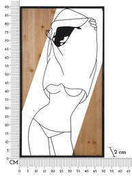 Wandpaneel Frau Strip Schwarz Braun 50×90 cm B – Wanddeko