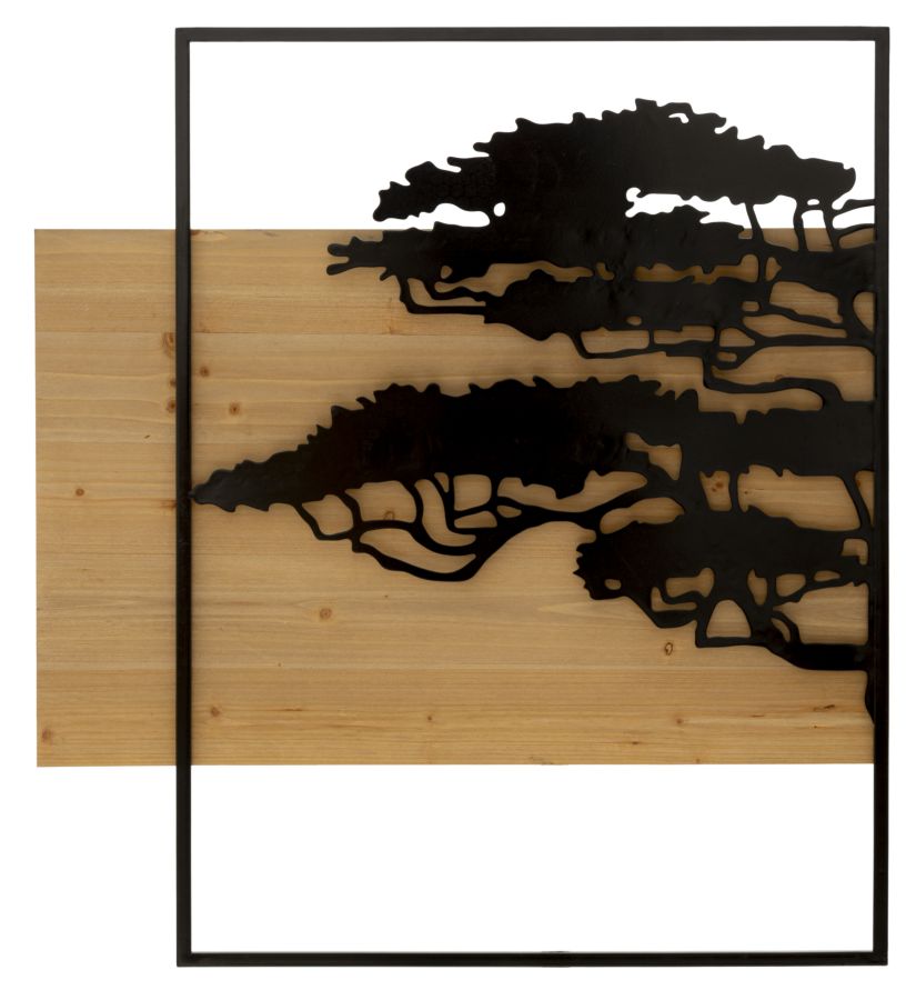 Wandpaneel Baum Schwarz Braun 80 cm – Wanddeko