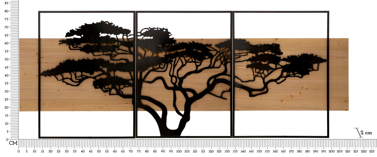 Wandpaneel Baum Schwarz Braun 80 cm – Wanddeko