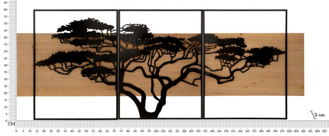 Wandpaneel Baum Schwarz Braun 80 cm – Wanddeko