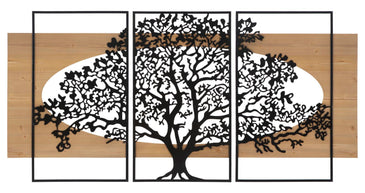 Wandpaneel Baum Schwarz Braun 90 cm – Wanddeko