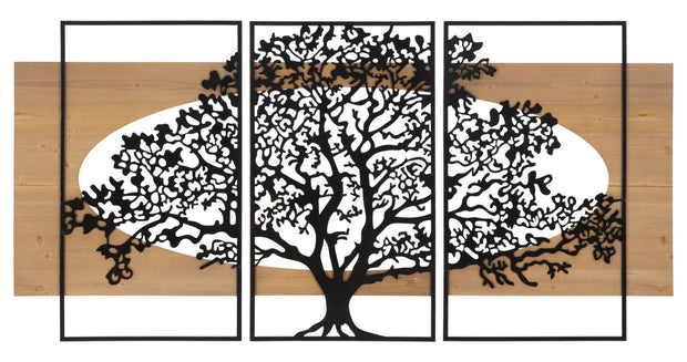 Wandpaneel Baum Schwarz Braun 90 cm – Wanddeko