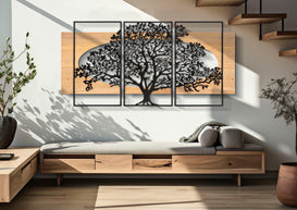 Wandpaneel Baum Schwarz Braun 90 cm – Wanddeko