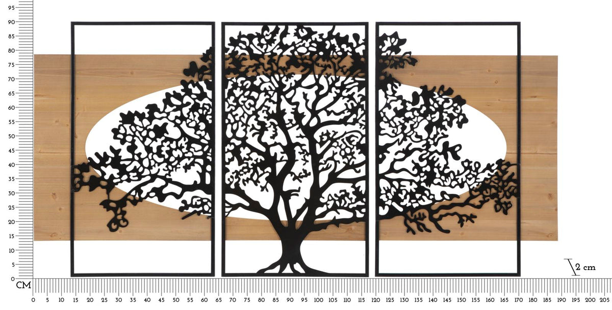 Wandpaneel Baum Schwarz Braun 90 cm – Wanddeko