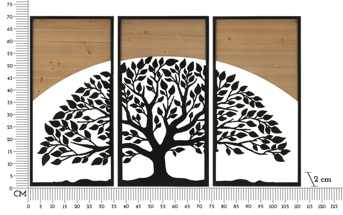 Wandpaneel Baum Schwarz Braun 70 cm – Wanddeko