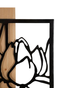 Wandpaneel Blumen Schwarz Braun – Wanddeko