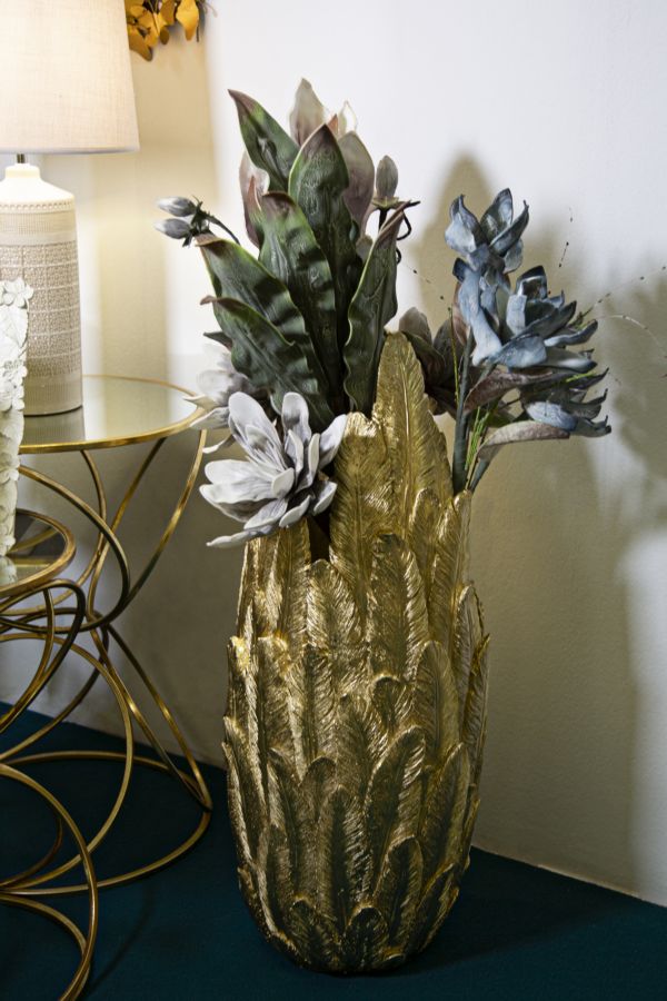 Bodenvase Feder Gold 80 cm