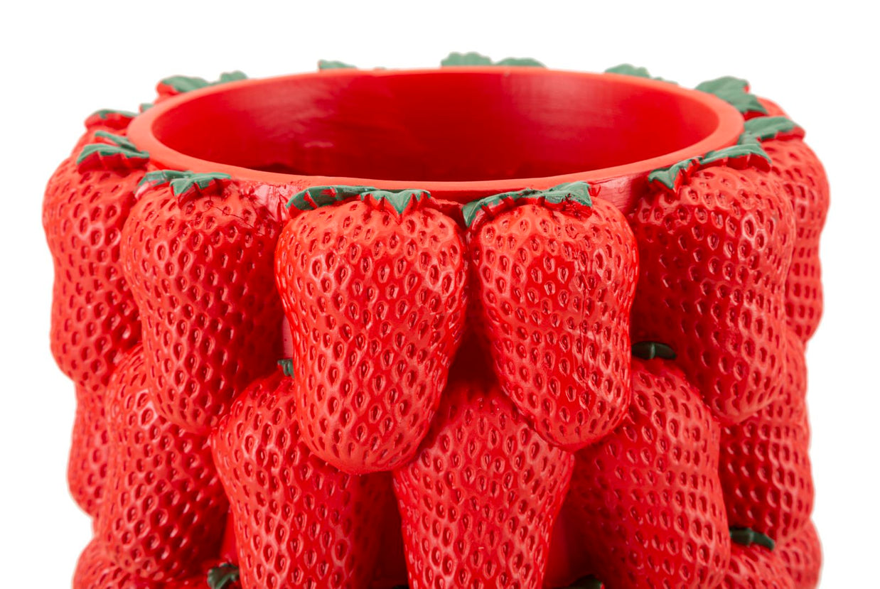 Blumenvase Erdbeere Rot 32 cm