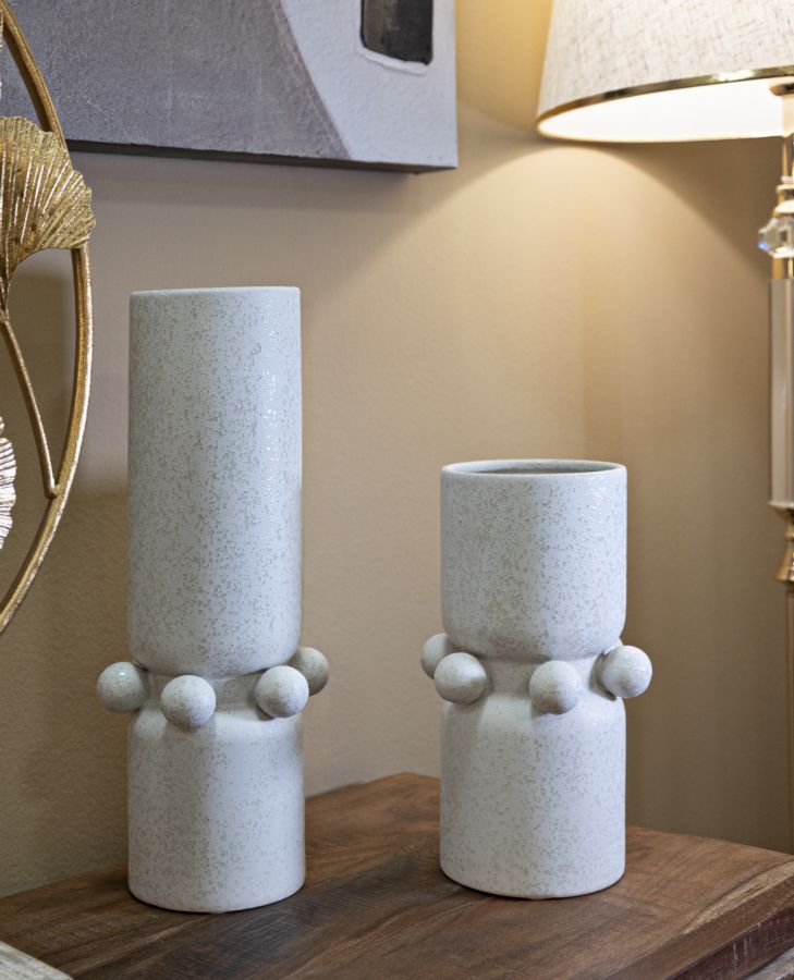 Blumenvase Kugeln Creme 28 cm – Dekovase
