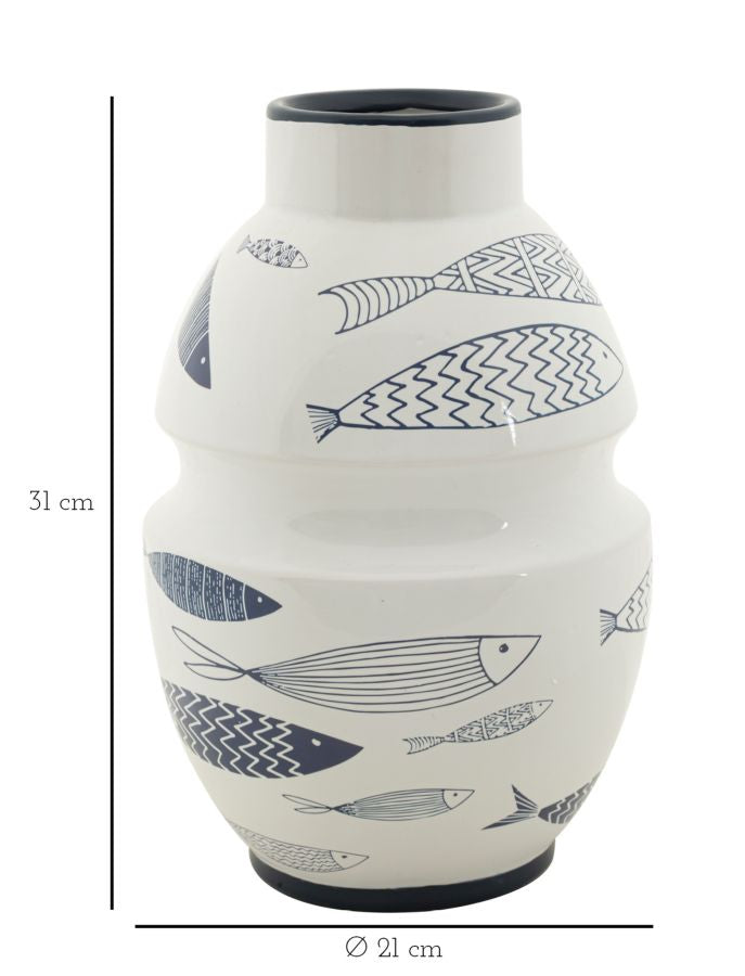 Blumenvase Fisch Bunt 31 cm – Dekovase