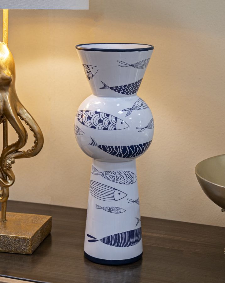 Blumenvase Fisch Bunt 38,5 cm – Dekovase