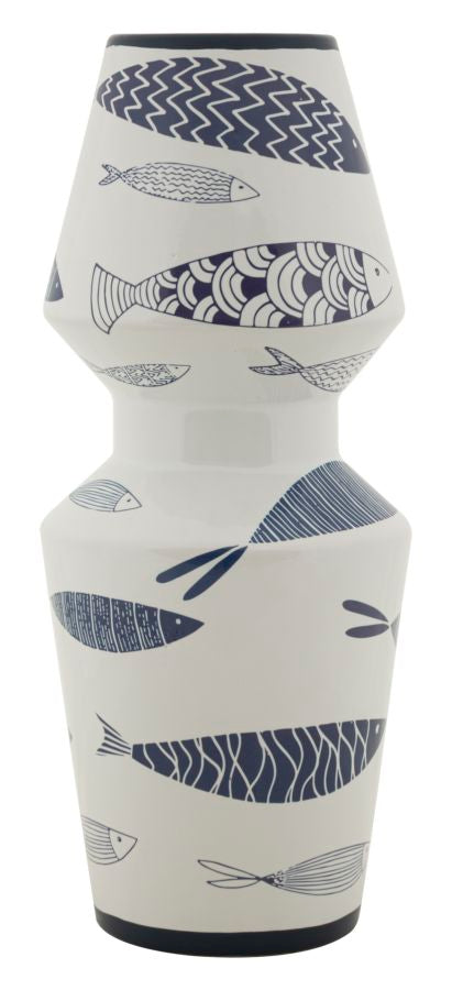 Blumenvase Fisch Doppelt Bunt 34 cm – Dekovase
