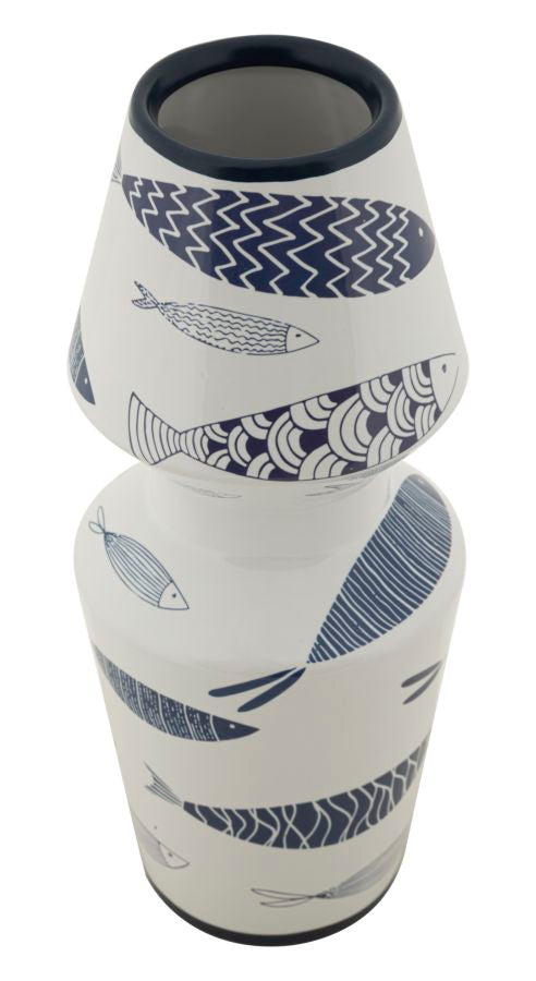Blumenvase Fisch Doppelt Bunt 34 cm – Dekovase