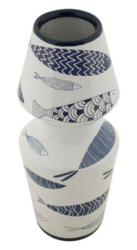Blumenvase Fisch Doppelt Bunt 34 cm – Dekovase