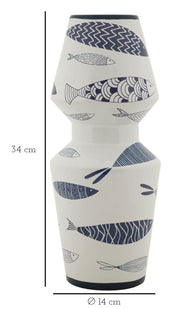 Blumenvase Fisch Doppelt Bunt 34 cm – Dekovase