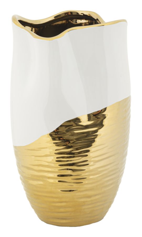 Blumenvase Lux Weiß Gold – Dekovase