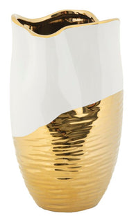 Blumenvase Lux Weiß Gold – Dekovase